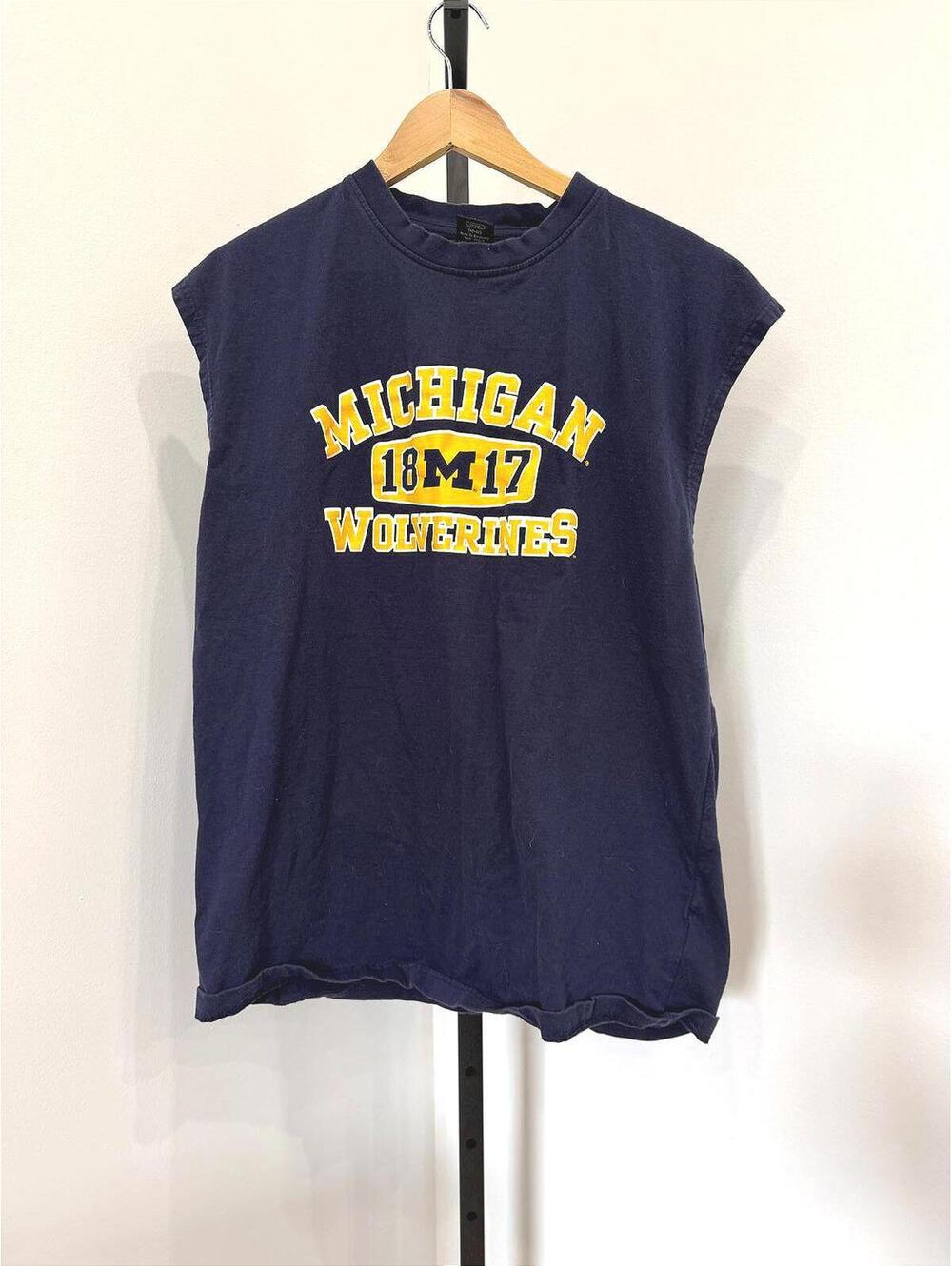 Michigan Wolverines Sleeveless Navy Blue T-Shirt XL